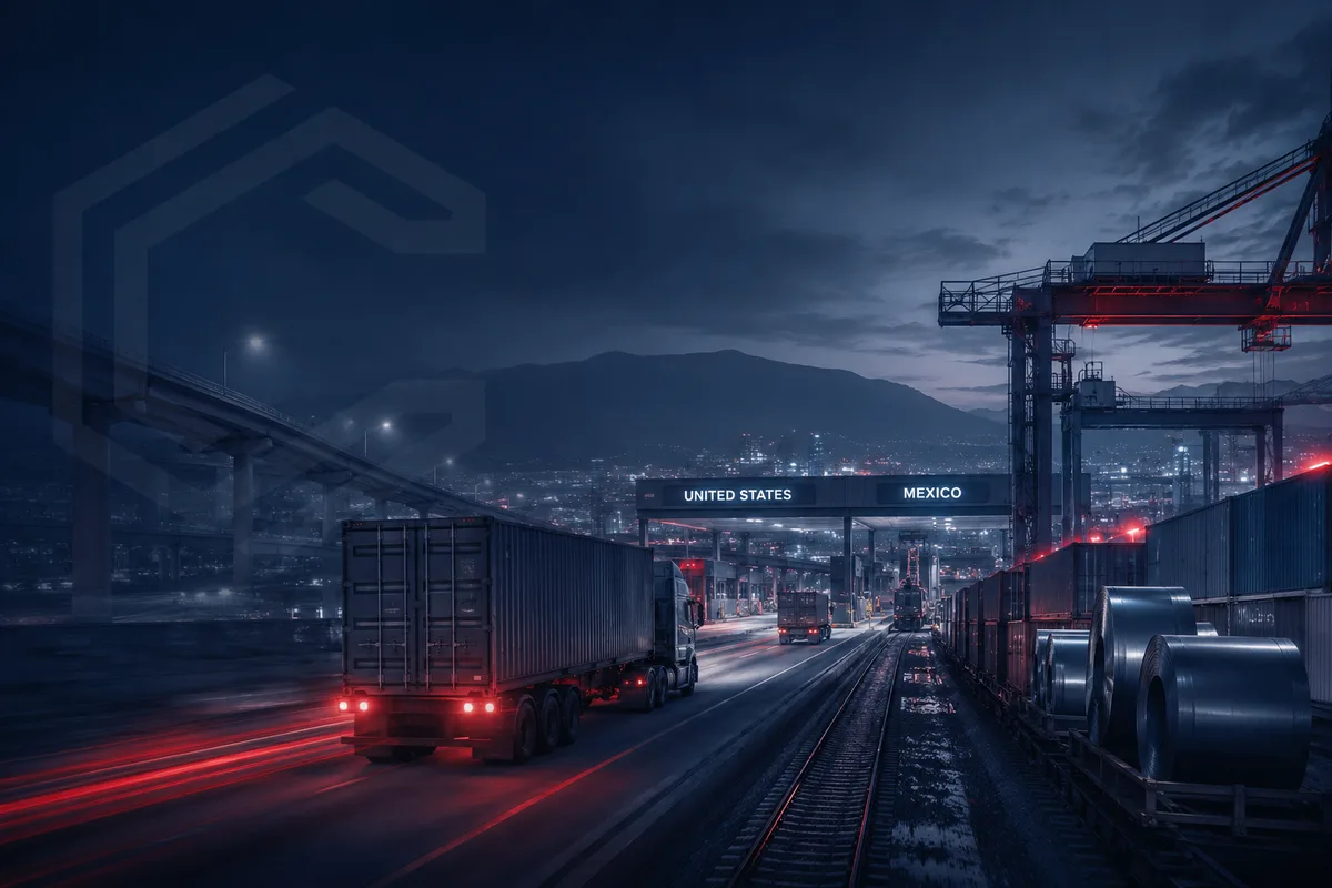 Corredor logistico industrial entre Estados Unidos y Mexico